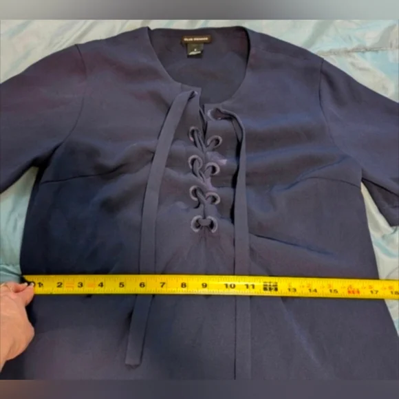 Club Monaco Navy Blue Lace-Up T-shirt Dress - Picture 6 of 8